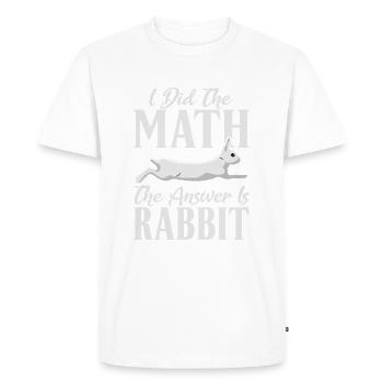 I did the Math the Answer is Rabbit - Men's Premium Organic T-Shirt - white - Front - Nico (187cm)