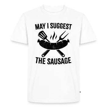 May I suggest the sausage - Men's Premium Organic T-Shirt - white - Front - Nico (187cm)