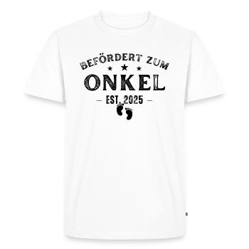 Promoted to Uncle Est. 2025 - Men's Premium Organic T-Shirt - white - Front - Nico (187cm)