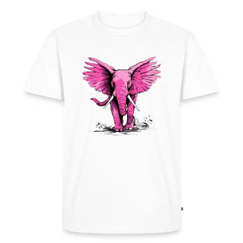 Lolo l'éléphant rose - T-shirt Premium bio Homme - blanc - Devant - Nico (187cm)