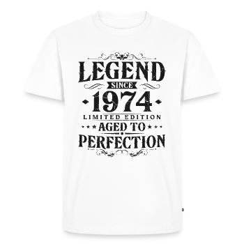 Légende depuis 1974 Vintage Born Anniversaire - T-shirt Premium bio Homme - blanc - Devant - Nico (187cm)