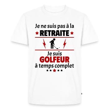 Pas à la retraite golfeur à temps complet, noël - T-shirt Premium bio Homme - blanc - Devant - Nico (187cm)