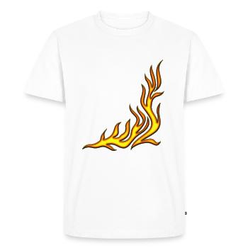 feu, flamme, Flame / T-shirt, Motiv 2, Fire, - T-shirt Premium bio Homme - blanc - Devant - Nico (187cm)