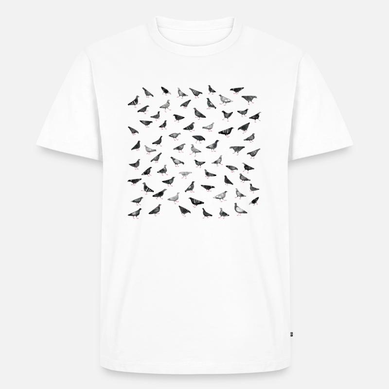 Pigeons Doing Pigeon Things - Männer Premium Bio T-Shirt - Weiß