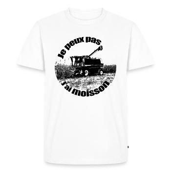 Je peux pas j'ai moisson moissonneuse batteuse - T-shirt Premium bio Homme - blanc - Devant - Nico (187cm)
