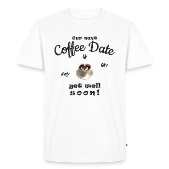 Bon rétablissement! Bon café - T-shirt Premium bio Homme - blanc - Devant - Nico (187cm)