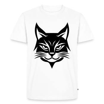 Cat Head - Men's Premium Organic T-Shirt - white - Front - Nico (187cm)