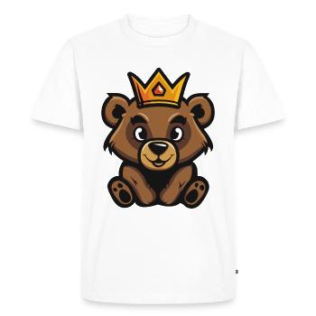 Couronne de bande dessinée d’ours - T-shirt Premium bio Homme - blanc - Devant - Nico (187cm)
