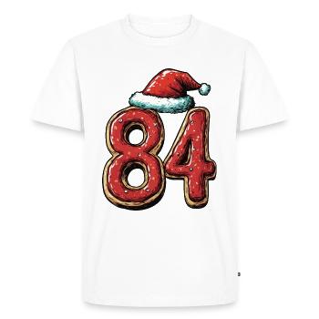 84 Numéro Noël - T-shirt Premium bio Homme - blanc - Devant - Nico (187cm)