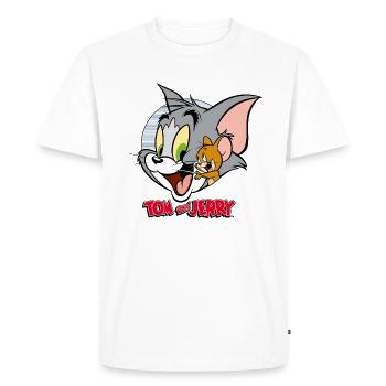 Tom et Jerry Câlin - T-shirt Premium bio Homme - blanc - Devant - Nico (187cm)