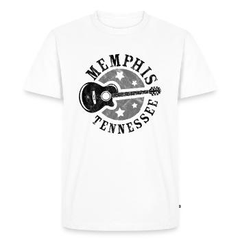 Memphis, Tennessee, Guitare - T-shirt Premium bio Homme - blanc - Devant - Nico (187cm)