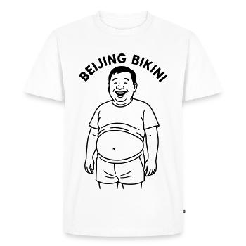 Bikini Pékin - T-shirt Premium bio Homme - blanc - Devant - Nico (187cm)