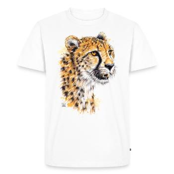 SM Gepard | cheetah T-Shirts - Men's Premium Organic T-Shirt - white - Front - Nico (187cm)