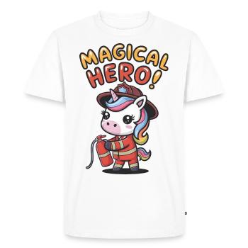 Héros magique ! - T-shirt Premium bio Homme - blanc - Devant - Nico (187cm)