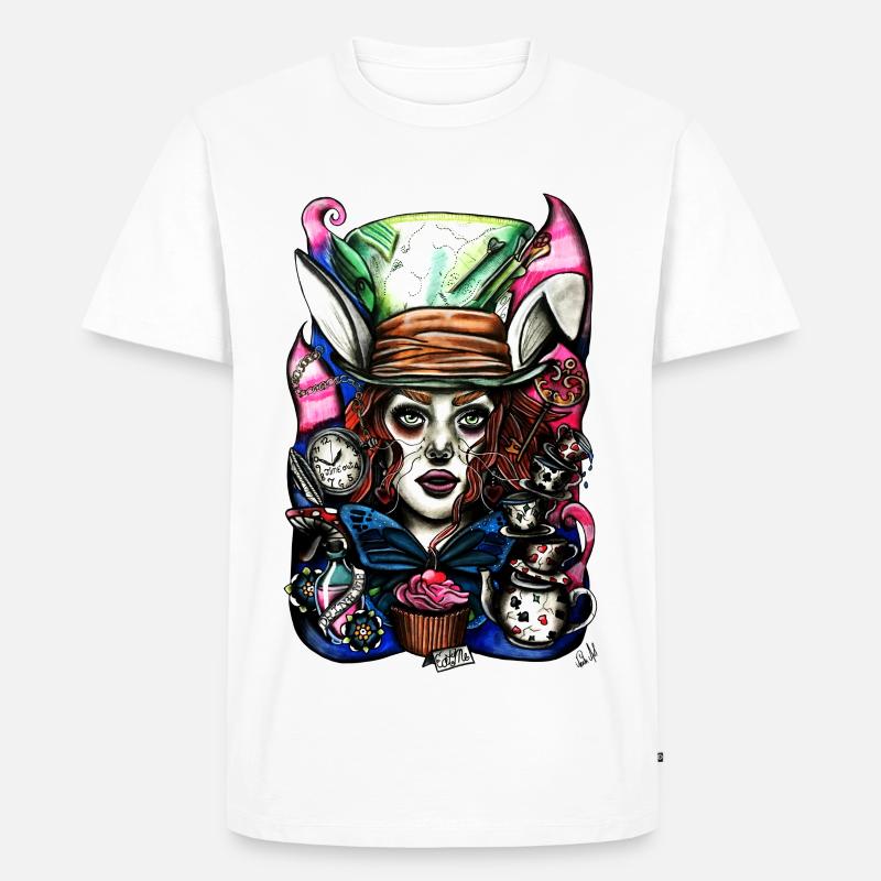 Alice im Wunderland - Männer Premium Bio T-Shirt - Weiß
