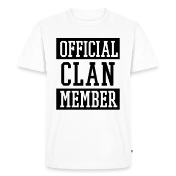 Official Clan Member - Men's Premium Organic T-Shirt - white - Front - Nico (187cm)