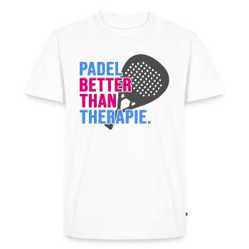 Padel padel tennis padel thérapie padel tennis sport - T-shirt Premium bio Homme - blanc - Devant - Nico (187cm)