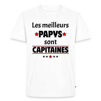 Les meilleurs papys sont capitaines, cadeau noël - T-shirt Premium bio Homme - blanc - Devant - Nico (187cm)