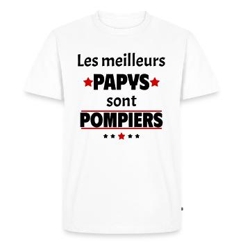 Les meilleurs papys sont pompiers, cadeau noël - T-shirt Premium bio Homme - blanc - Devant - Nico (187cm)