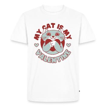 Mon chat est mon Valentin - T-shirt Premium bio Homme - blanc - Devant - Nico (187cm)