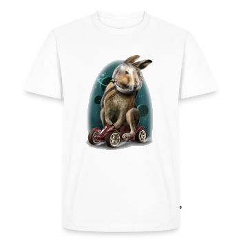 Rabbit race - T-shirt Premium bio Homme - blanc - Devant - Nico (187cm)