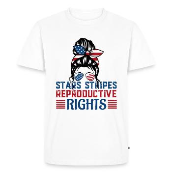 Stars Stripes Reproductive Rights 4th of july Mom - Men's Premium Organic T-Shirt - white - Front - Nico (187cm)