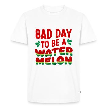 Bad Day To Be a Watermelon Drôle Mignon - T-shirt Premium bio Homme - blanc - Devant - Nico (187cm)