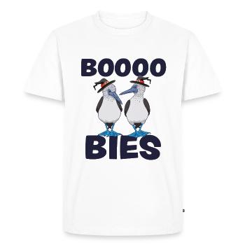 Funny Halloween Costume Booby Bird BOOOO BIES - Men's Premium Organic T-Shirt - white - Front - Nico (187cm)