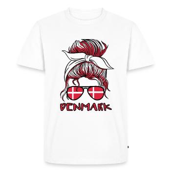 Danemark Girl Football Gift 2022 Femmes danoises - T-shirt Premium bio Homme - blanc - Devant - Nico (187cm)