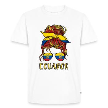 Ecuador Ecuadorian Girl football Gift flag 2022 - Men's Premium Organic T-Shirt - white - Front - Nico (187cm)