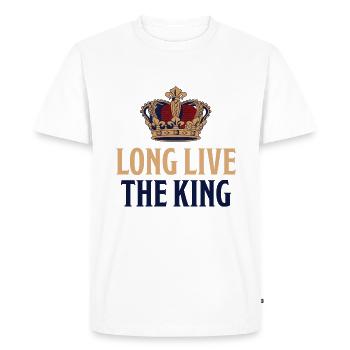Vive le roi Charles Troisième couronnement 2023 - T-shirt Premium bio Homme - blanc - Devant - Nico (187cm)