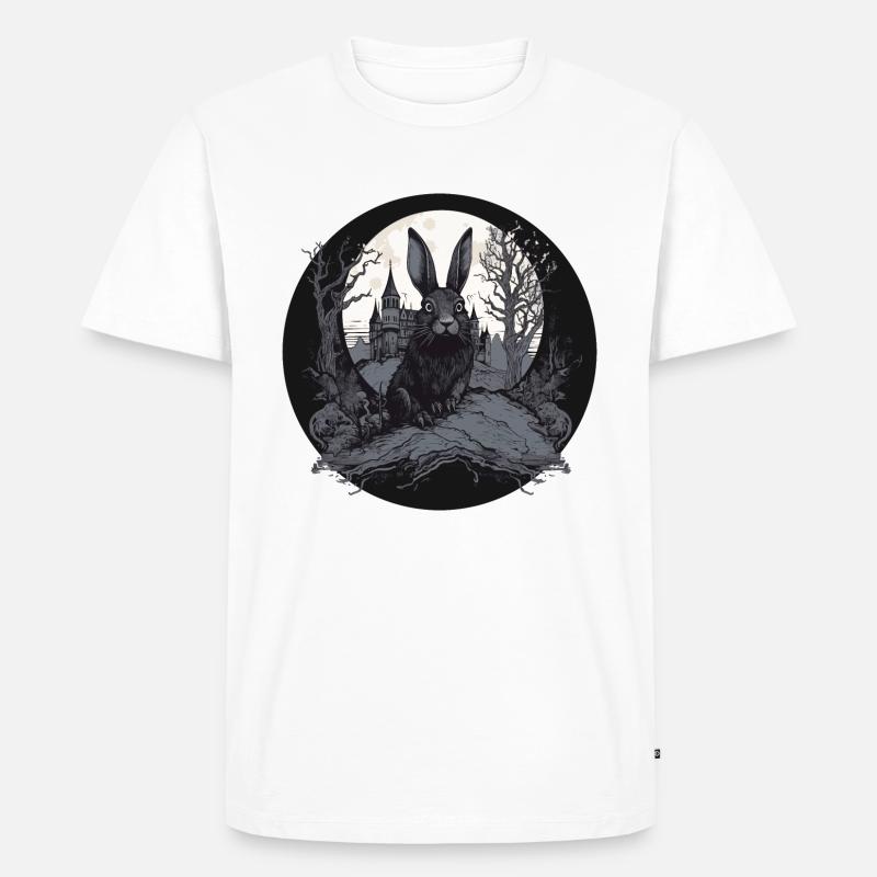 Rabbit Bunny Gothic-Kunst - Männer Premium Bio T-Shirt - Weiß