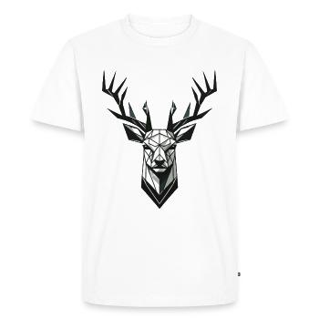 Geometric deer with antlers - Men's Premium Organic T-Shirt - white - Front - Nico (187cm)