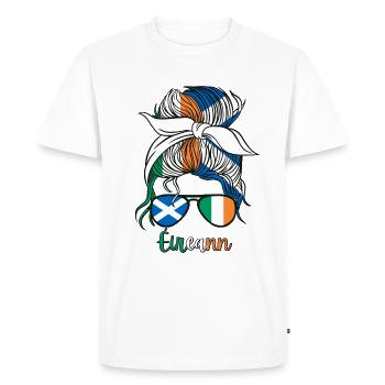 Éireann Moitié Ecosse Moitié Irlandaise Fille Irlande - T-shirt Premium bio Homme - blanc - Devant - Nico (187cm)