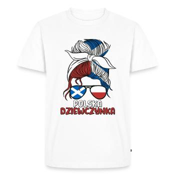 Ecosse Ecosse Demi Polonaise Fille Pologne Polska - T-shirt Premium bio Homme - blanc - Devant - Nico (187cm)