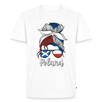 Pologne Polonais Fille caileag Albannach Ecosse - T-shirt Premium bio Homme - blanc - Devant - Nico (187cm)