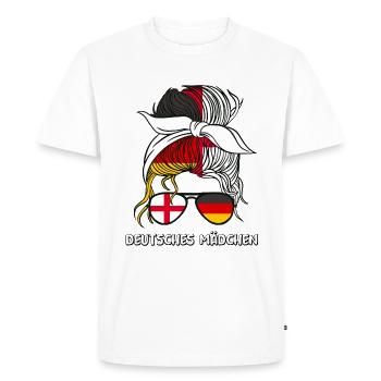 Deutsches Mädchen German Girl Allemagne Angleterre - T-shirt Premium bio Homme - blanc - Devant - Nico (187cm)
