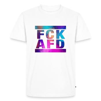 Contre les Nazis - FCK AFD - Contre droite - Spécial - T-shirt Premium bio Homme - blanc - Devant - Nico (187cm)