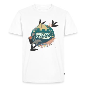 oskar dino pillow petrol - Men's Premium Organic T-Shirt - white - Front - Nico (187cm)
