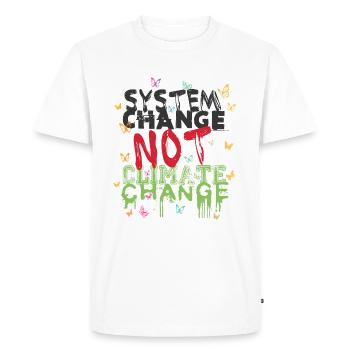 Changement de système - pas changement climatique - T-shirt Premium bio Homme - blanc - Devant - Nico (187cm)