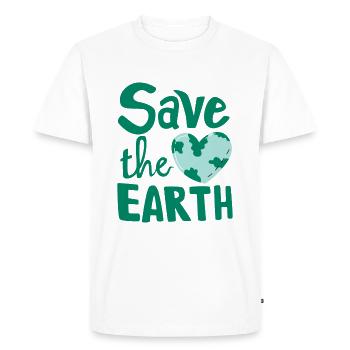 Save The Earth Heart Sustainable Climate Change - Men's Premium Organic T-Shirt - white - Front - Nico (187cm)