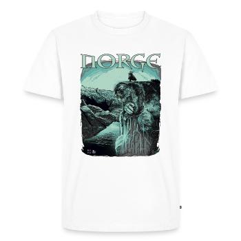 Preikestolen # Troll # Norvège - T-shirt Premium bio Homme - blanc - Devant - Nico (187cm)