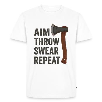 Lancer de hache Jurer Répéter Lancer de hache - T-shirt Premium bio Homme - blanc - Devant - Nico (187cm)