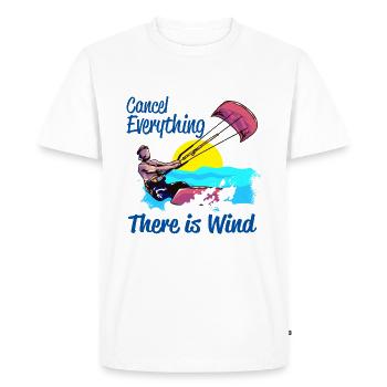 Kiteboarding Cancel Everything There Is Wind - Men's Premium Organic T-Shirt - white - Front - Nico (187cm)