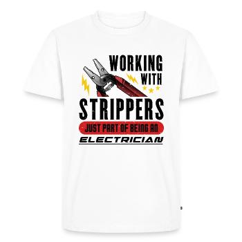 Electricians Working With Strippers Electrician - Men's Premium Organic T-Shirt - white - Front - Nico (187cm)