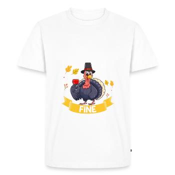 Turkey And Wine Feeling Fine Funny Thanksgiving - Men's Premium Organic T-Shirt - white - Front - Nico (187cm)