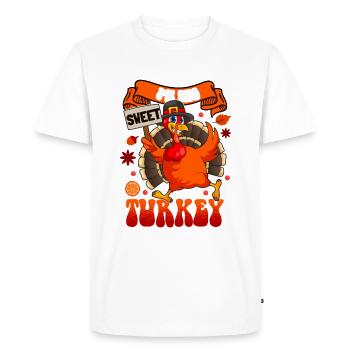 Je suis la dinde douce - T-shirt Premium bio Homme - blanc - Devant - Nico (187cm)