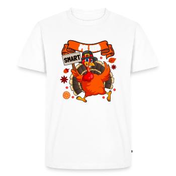 Je suis la Dinde intelligente - T-shirt Premium bio Homme - blanc - Devant - Nico (187cm)