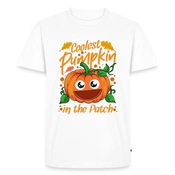 Coolest Pumpkin In The Patch Halloween - Men's Premium Organic T-Shirt - white - Front - Nico (187cm)