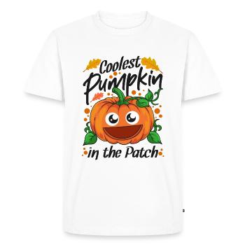 Coolest Pumpkin In The Patch Halloween - Men's Premium Organic T-Shirt - white - Front - Nico (187cm)